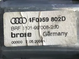 Audi A6 S6 C6 4F Priekšpusē elektriskā loga pacelšanas mehānisma komplekts 4F0959802D