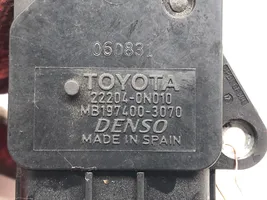 Toyota Avensis T250 Misuratore di portata d'aria 22204-0N010