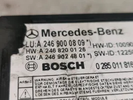 Mercedes-Benz B W246 W242 Turvatyynyn ohjainlaite/moduuli A2468200126