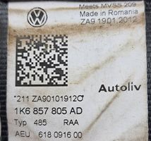 Volkswagen Golf VI Cintura di sicurezza posteriore 1K6857805AD