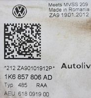 Volkswagen Golf VI Pas bezpieczeństwa fotela tylnego 1K6857806AD