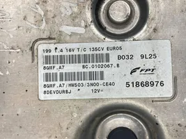 Fiat Punto (199) Komputer / Sterownik ECU i komplet kluczy BC0102067B