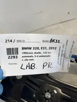 BMW 3 F30 F35 F31 Mécanisme de lève-vitre avec moteur 13262410