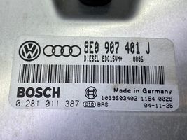 Audi A6 S6 C5 4B Komputer / Sterownik ECU i komplet kluczy 8E0907401J