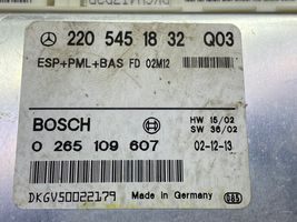 Mercedes-Benz S W220 ESP (stabilumo sistemos) valdymo blokas 2205451832