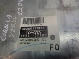 Toyota Corolla Verso E121 Unité de commande, module ECU de moteur 89661-0F100