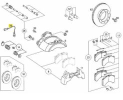 Mercedes-Benz E W211 Cablaggio del sensore anteriore ABS A0005404436