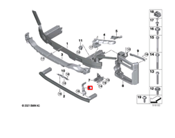 BMW X5 G05 Support, fixation radiateur 7421671