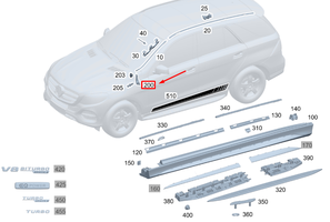 Mercedes-Benz GLE W167 Garniture d'essuie-glace A1676903008