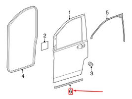 Mercedes-Benz Vito Viano W639 Guarnizione in gomma portiera anteriore (sulla carrozzeria) A6397210280