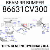 KIA EV6 Renfort de pare-chocs arrière 86631CV300