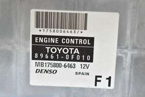 Toyota Corolla Verso E121 Unité de commande, module ECU de moteur 89661-0F010