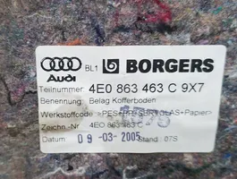 Audi A8 S8 D3 4E Tappeto di rivestimento del fondo del bagagliaio/baule 4E0863463C