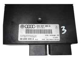 Audi A8 S8 D3 4E Piekabes āķa vadības bloks 4E0907383A