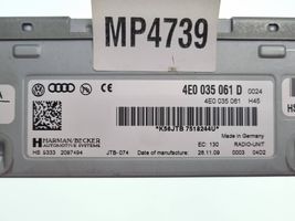 Audi A8 S8 D3 4E Unité principale radio / CD / DVD / GPS 4E0035061D
