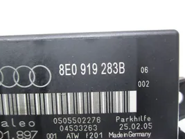Audi A4 S4 B7 8E 8H Parkavimo (PDC) daviklių valdymo blokas 8E0919283B