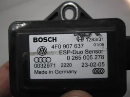 Audi A4 S4 B7 8E 8H ESP (stabilumo sistemos) daviklis (išilginio pagreičio daviklis) 4F0907637