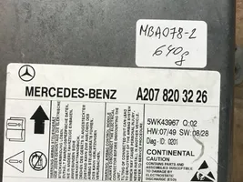 Mercedes-Benz E A207 Oro pagalvių valdymo blokas A2078203226