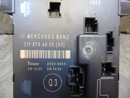 Mercedes-Benz E W211 Durų elektronikos valdymo blokas 2118704026