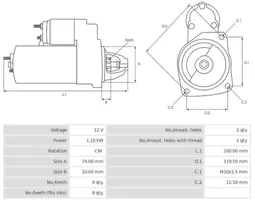 Chrysler Neon II Motorino d’avviamento 0001107415