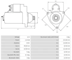 Volkswagen Golf IV Starteris 0001120402