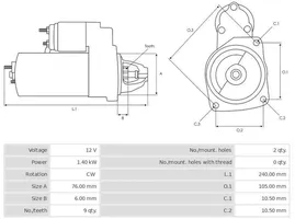 Ford Scorpio Motorino d’avviamento 0001108035