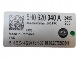 Volkswagen Golf VIII Nopeusmittari (mittaristo) 5H0920340A