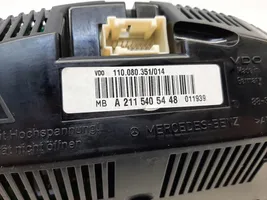 Mercedes-Benz E W210 Tachimetro (quadro strumenti) A2115405448