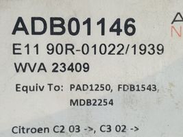 Citroen C3 Pluriel Plaquettes de frein arrière ADB01146