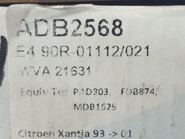 Citroen Xantia Plaquettes de frein arrière ADB2568