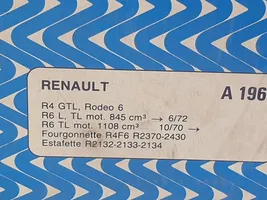 Renault 4 Scatola del filtro dell’aria A196