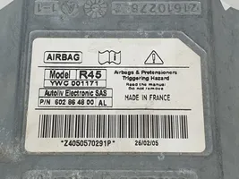MG ZS Module de contrôle airbag 602864800