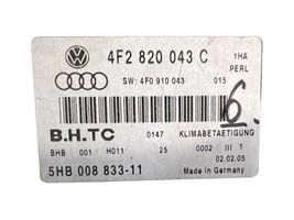 Audi A6 S6 C6 4F Oro kondicionieriaus/ klimato/ pečiuko valdymo blokas (salone) 4F2820043C
