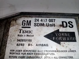 Opel Corsa C Sterownik / Moduł Airbag 24417007