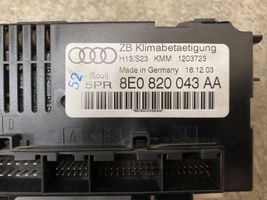 Audi A4 S4 B6 8E 8H Centralina del climatizzatore 8E0820043AA