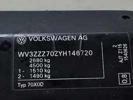 Volkswagen Transporter - Caravelle T4 Staffa del pannello di supporto del radiatore parte superiore 7D0010258H