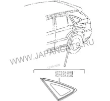Lexus RX 330 - 350 - 400H Garniture latéral de hayon / coffre 6271048170