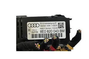 Audi A4 S4 B7 8E 8H Gaisa kondicioniera / klimata kontroles / salona apsildes vadības bloks (salonā) 8E0820043BM