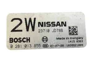 Nissan Qashqai Moottorin ohjainlaite/moduuli 23710JD78B