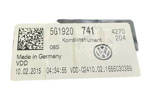 Volkswagen Golf VII Compteur de vitesse tableau de bord 5G1920741