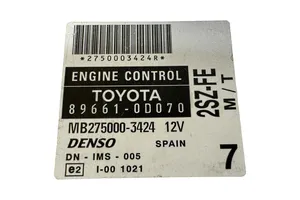 Toyota Yaris Calculateur moteur ECU 896610D070