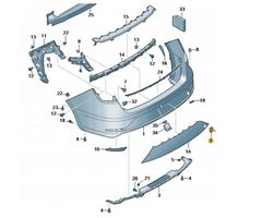 Seat Leon (5F) Vilkšanas āķa vāciņš bamperī 5F9807441D