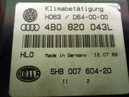 Audi A6 S6 C5 4B Ilmastointi-/lämmityslaitteen säätimen kehys 4B0820043L