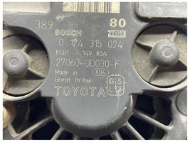 Toyota Corolla E120 E130 Generatore/alternatore 0124315024