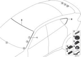 BMW X6 F16 Galinio šoninio stiklo apdaila 51377317832