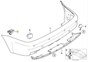 BMW 3 E46 Bumper support mounting bracket corner 51128195322
