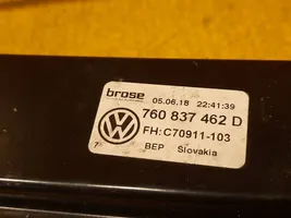 Volkswagen Touareg III Priekšpusē elektriskais loga pacelšanas mehānisms bez motoriņa 760837462D