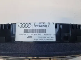 Audi A3 S3 8P Spidometrs (instrumentu panelī) 8P0920932K