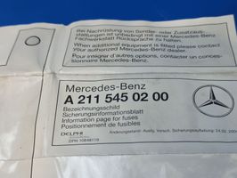 Mercedes-Benz E W211 Vartotojo instrukcija A2115450200