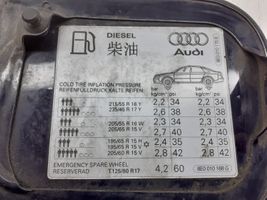 Audi A4 S4 B6 8E 8H Bouchon, volet de trappe de réservoir à carburant 8E0010168G